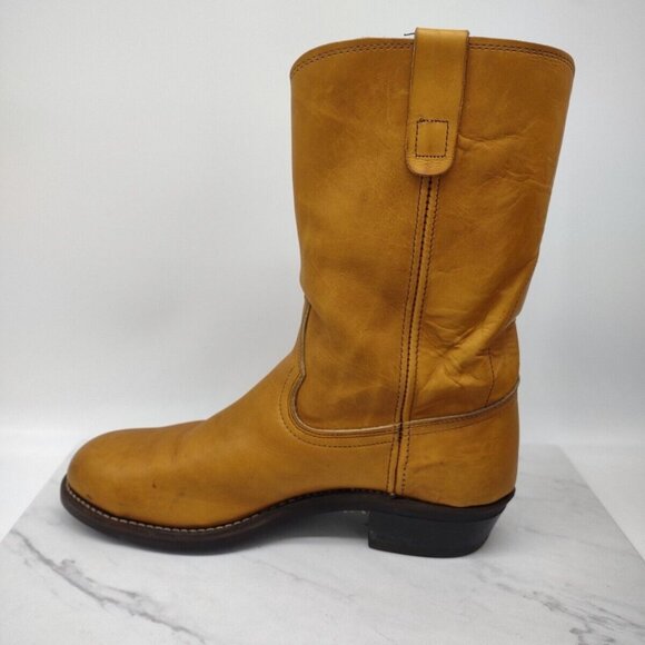 Vintage Santa Rosa Brand Mens Boots Size 13D Ranch Wellingtons Rugged Pull-On main image 8